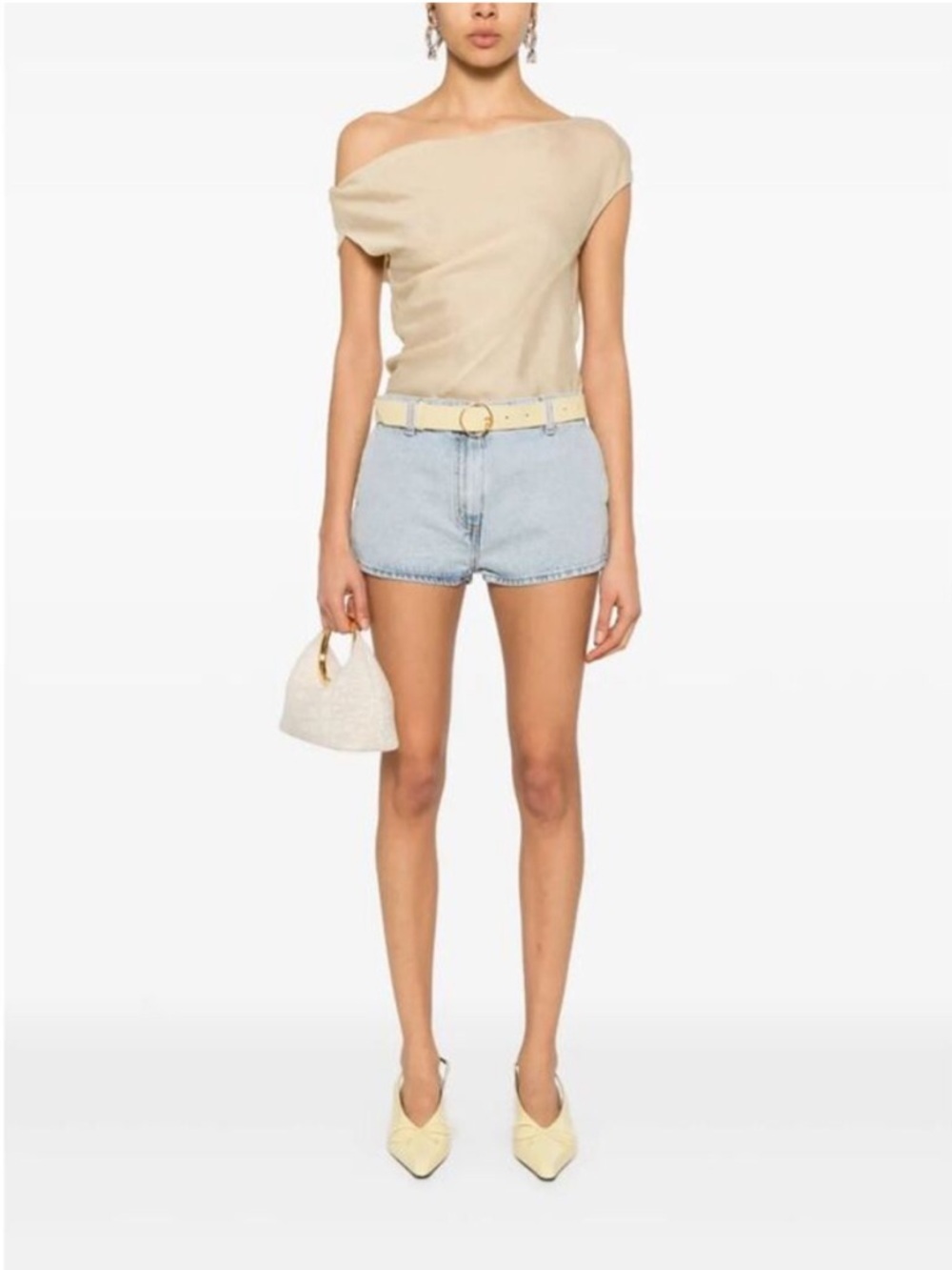 MAGDA BUTRYM mini denim shorts light wash luxury designer size 36 / US 4